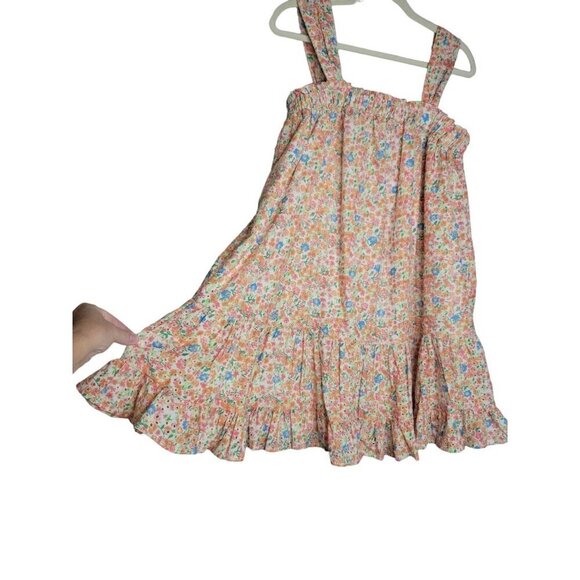 Aqua Floral Mini Dress Delicate Embroidered Lace Bright Colorful Prairie Size M - Picture 5 of 11